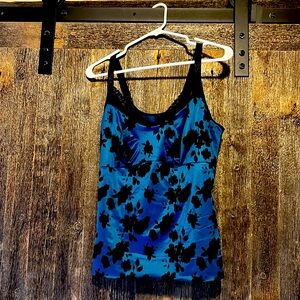 Ruby Ribbon Lace Cami Size 38, color blue and black